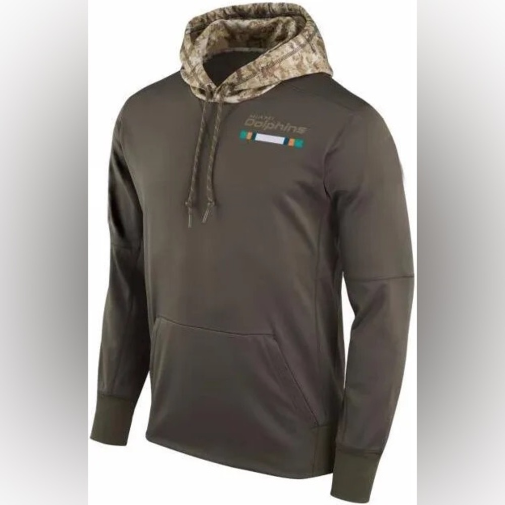 Nike Men's Miami Dolphins Salute to Service Therma fit Hoodie 2xl